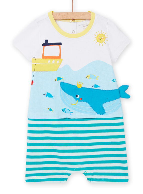 Tutina con stampa marina e righe neonato NEGAGREMER / 22SH14H2GRE000