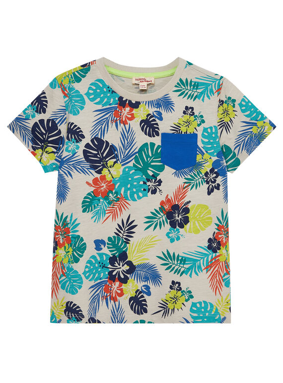 T-shirt bambino maniche corte con stampa tropicale JOMARTI6 / 20S902P1TMCI811