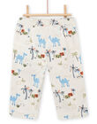 Pantaloni ecrù stampa fantasia neonato NUSANPAN / 22SG10S1PAN810