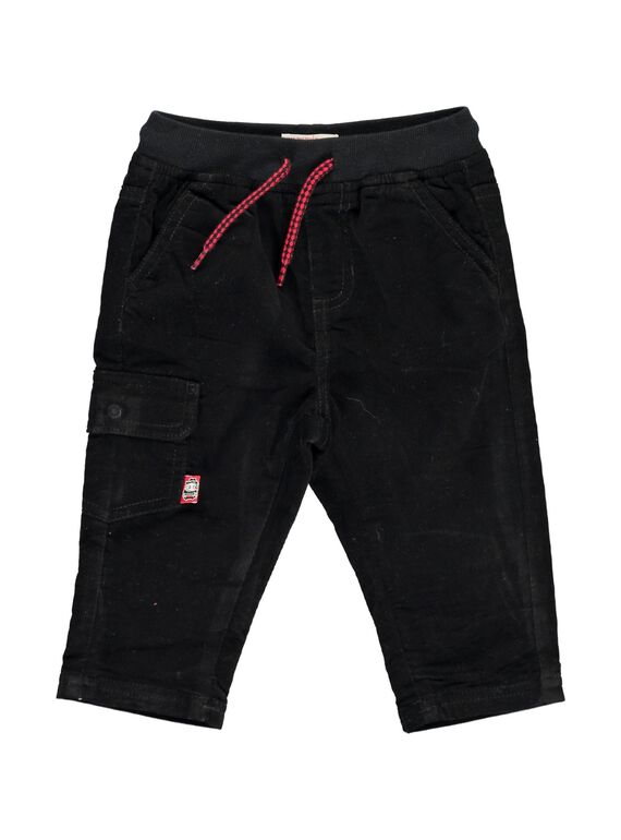 Baby boys' black velour trousers DUJOPAN1 / 18WG1031PAN090