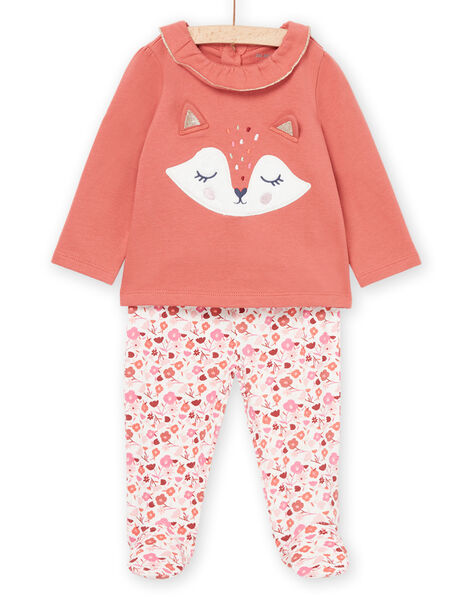 Set pigiama t-shirt e pantaloni con motivo volpe PEFIPYJFOX / 22WH1321PYJE415