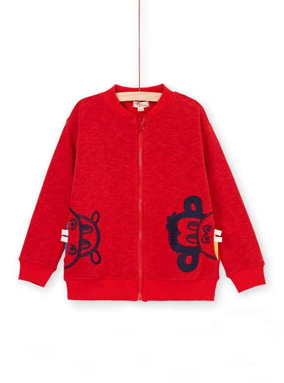 Cardigan rosso melange bambino LOVIGIL / 21S902U1GILF520