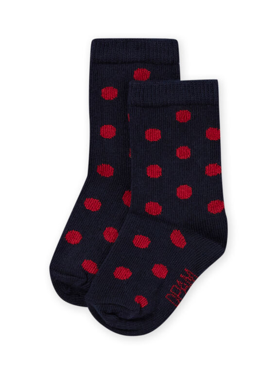 Calze navy a pois rosa neonata MYIJOSOQ3 / 21WI0918SOQ070