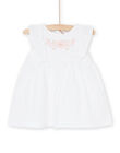 Abito bianco arricciato RINEOROB2 / 23SG09O2ROB000