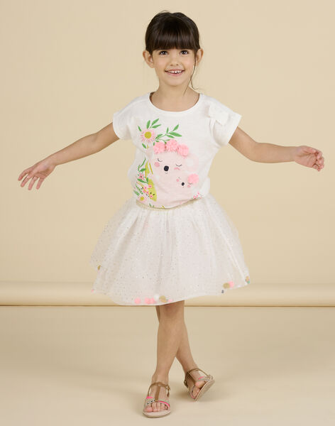 Gonna in tulle con glitter e pompon bambina NASOJUP1 / 22S901Q1JUP001