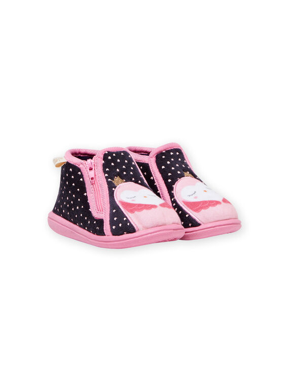 Babbucce navy motivo gufo neonata MIPANTCHOU / 21XK3731D0A070