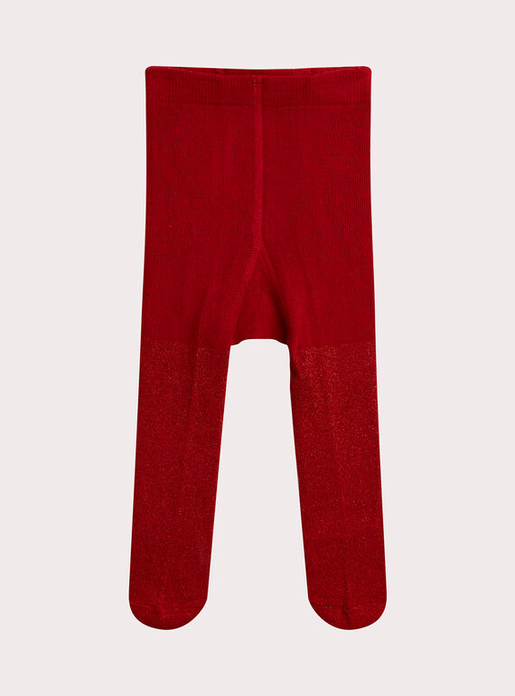 Collant rosso glitterato per bambina  VYIJOCOLU4 / 24WI09H4COLF503