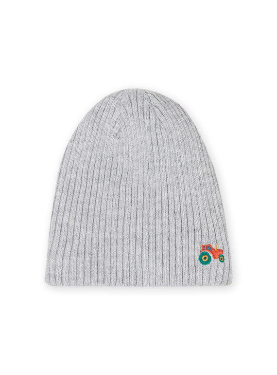 Berretto a costine grigio melange bambino MYOGROBON4 / 21WI0251BONJ922