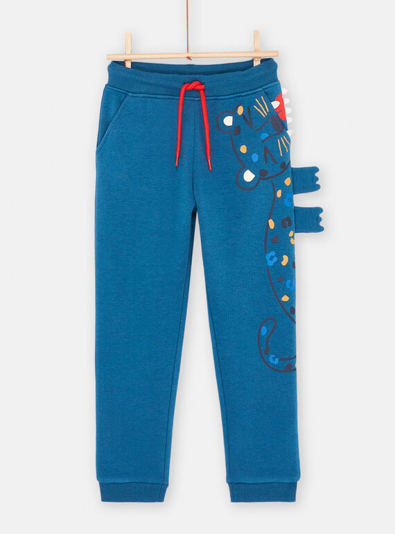 Pantaloni sportivi blu con motivo pantera bambino SOFORJOG / 23W902K1JGBC226