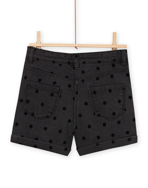 Shorts in jeans con stampa a pois in flock PARHUSHORT / 22W901Q1SHO941