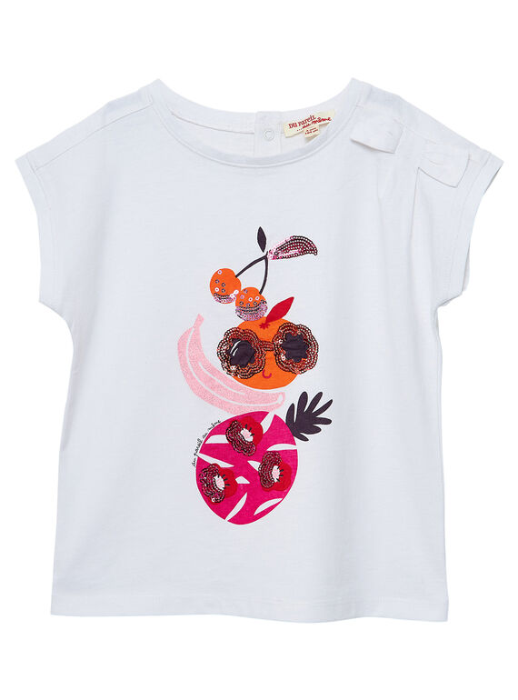T-shirt ecrù con stampa frutti JAVITI / 20S901D1TMC001