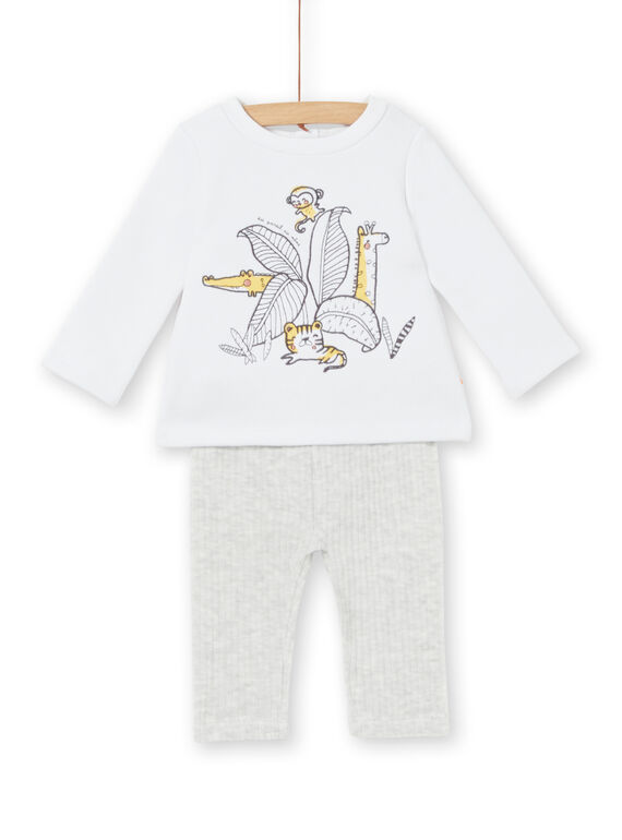 Completo felpa imbottita e leggings in velluto a costine neonato unisex LOU1ENS5 / 21SF04H2ENS000