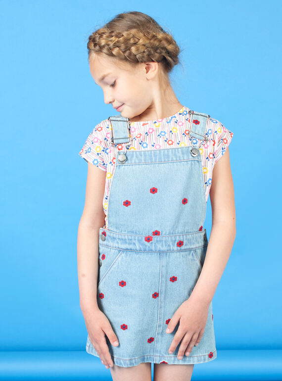 Abito salopette in jeans bambina LAHAROB1 / 21S901X2ROBP272