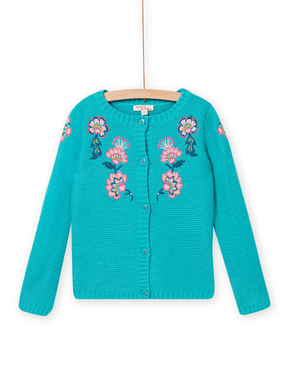 Cardigan turchese bambina NAGACAR / 22S901O1CAR202