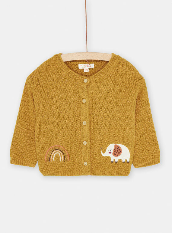Cardigan giallo a maniche lunghe SICOUCAR2 / 23WG09L1CARB101