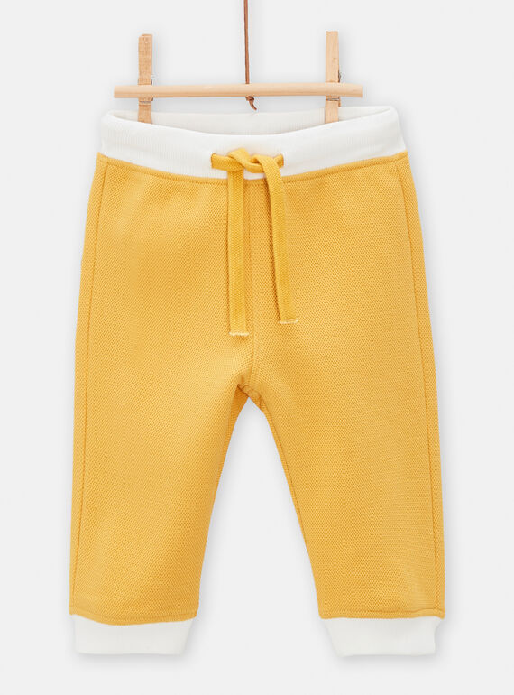 Pantaloni sportivi neonato giallo sole con motivo cane TUJOPAN2 / 24SG1082PAN102