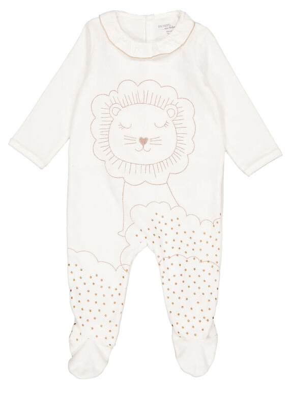 Tutina ecrù in velluto neonata GEFIGREJAU / 19WH13N8GRE001