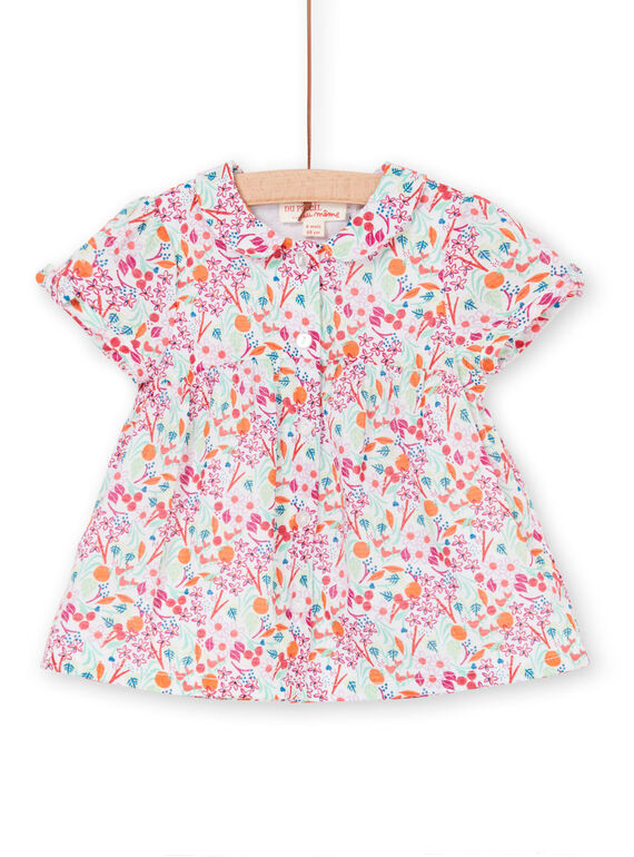 Blusa rosa e arancione stampa a fiori neonata LIVICHEM / 21SG09U1BLU000