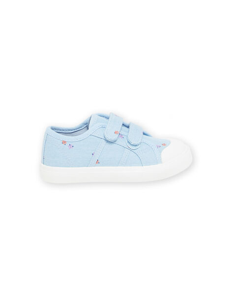Sneakers in tela blu con stampa a fiori RITOILDENIM / 23KK3771D16C201