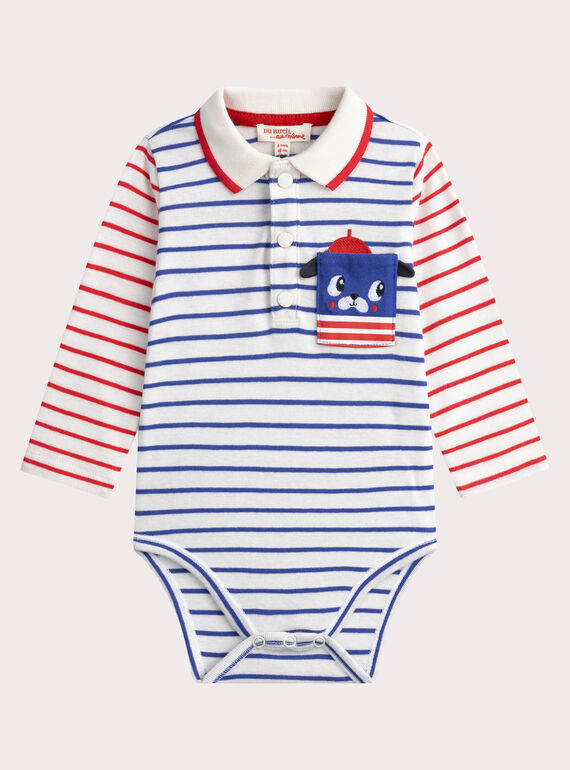 Body a maniche lunghe écru per neonato WUKABOD / 25SG1032BODA002