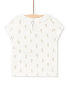 T-shirt ecrù con stampa ananas neonata LITERBRA / 21SG09V1BRA001