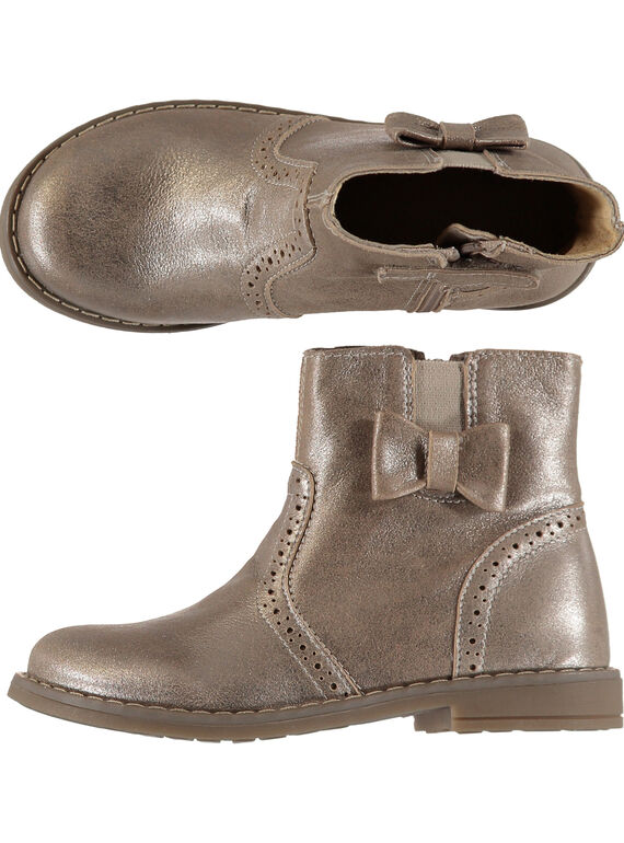 Stivaletti pelle metallizzata dorata bambina GFBOOTGOLD / 19WK35I3D0D954