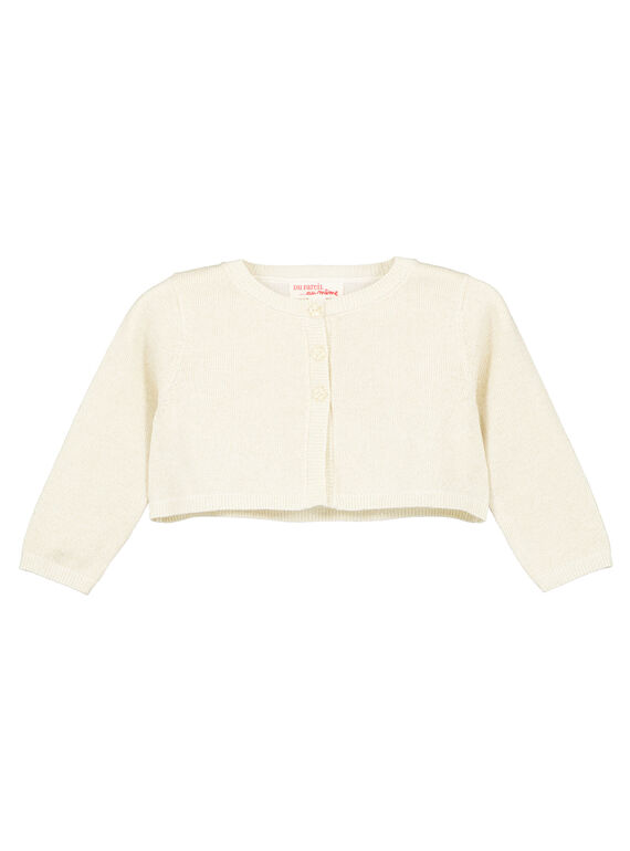 Cardigan dorato in maglia e lurex neonata GINOCAR2 / 19WG09V2CAR954