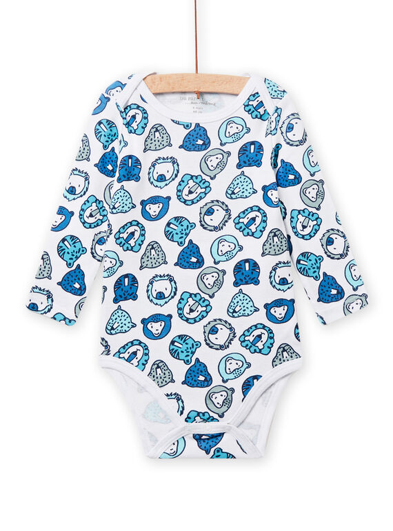 Body bianco con stampa animali neonato NEGABODAOP / 22SH14I6BDL000