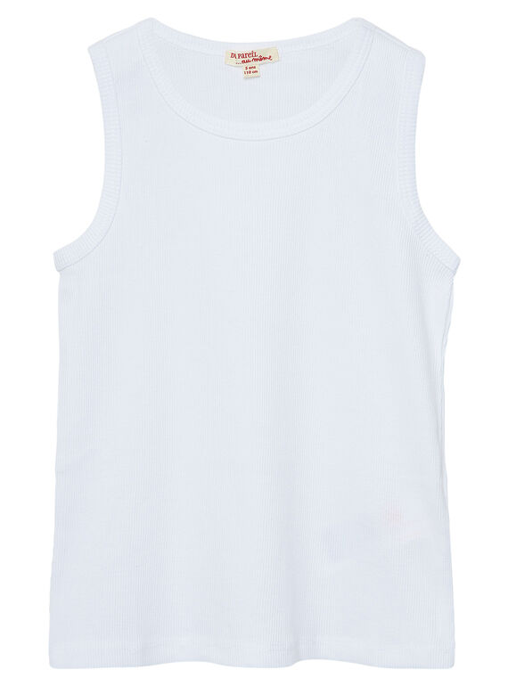 Canottiera bambino a costine bianca JOESDEB1 / 20S90262D27000