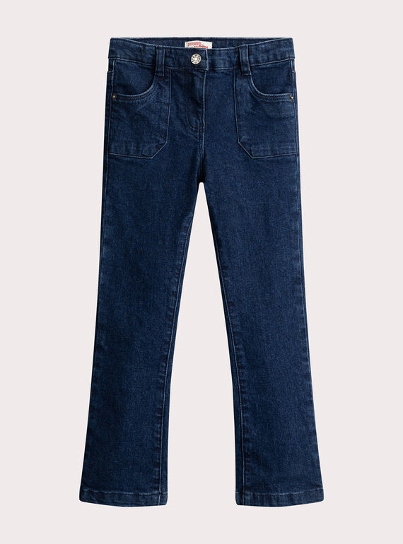 Jeans in denim scuro taglio flare per ragazza VAJOPANT2 / 24W901J1PANP271
