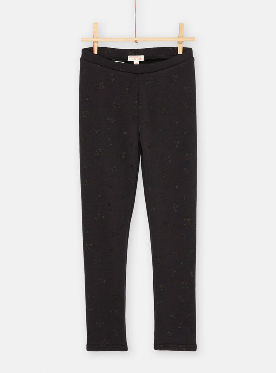 Leggings neri con stampa ciliegia bambina SAJOLEG3 / 23W901N9PAN090