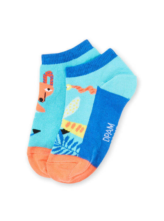 Calze turchesi e arancioni con motivi animali bambino JYOMARSOQ / 20SI02P1SOQC242