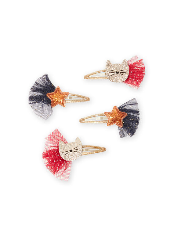 Set 4 fermagli gatti e stelle bambina MYANOCLIC2 / 21WI01T6BRT955