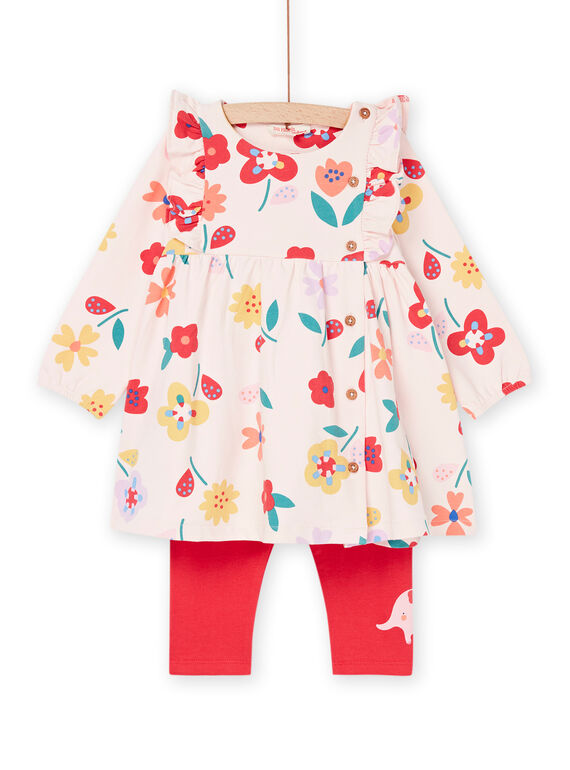 Abito e leggings rosa confetto con stampa a fiori RINAUENS / 23SG09N1ENSD310