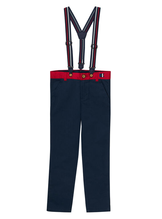 Pantaloni tinta unita navy con bretelle bambino JOWEPANT / 20S90291PAN705
