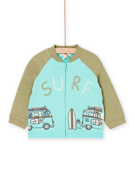 Cardigan turchese con motivo surf RUEXOGIL / 23SG10V1GILC216