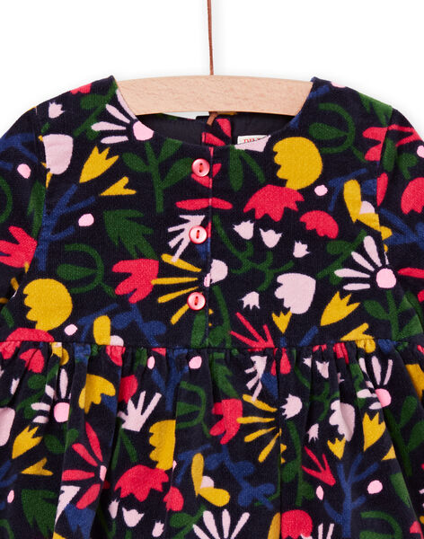 Abito in velluto liscio con stampa a fiori PIMUROB1 / 22WG09R1ROBC243