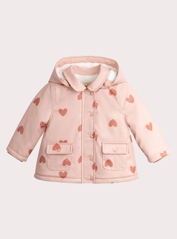Impermeabile rosa con cappuccio rimovibile per bambina VIJOIMP / 24WG09E1IMP030