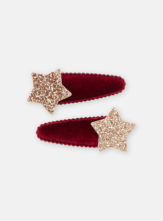 Set 2 fermagli bordeaux e dorati SYAJOCLIP5 / 23WI0183BRTK008