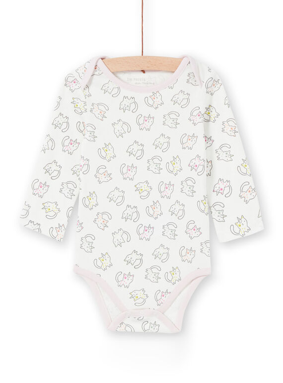 Body corredo bambina a maniche lunghe stampa gattini-unicorni multicolore LEFIBODANI2 / 21SH1328BDL001