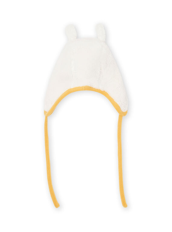 Berretto in sherpa ecrù e arancione double face neonato MYUMIXBON2 / 21WI1053BON001