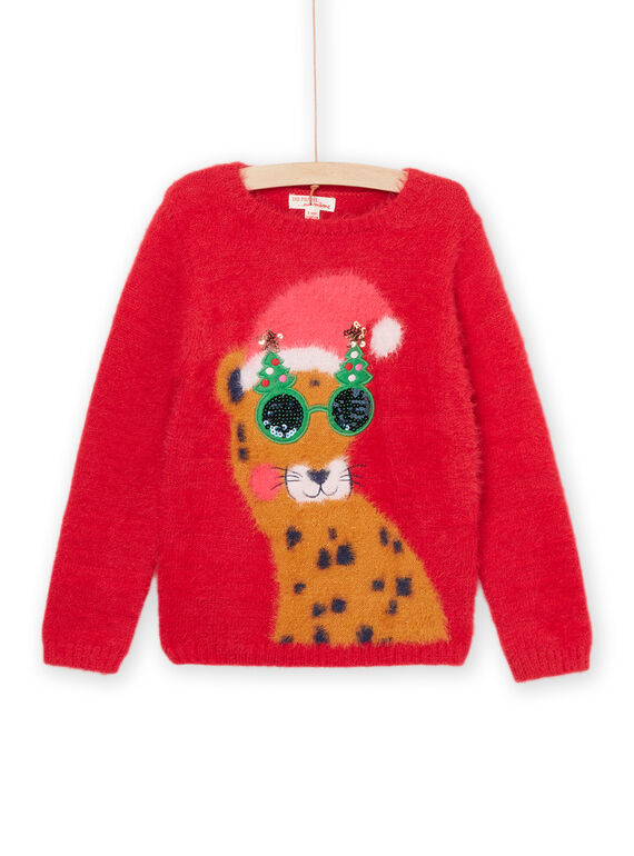 Maglia con stampa leopardata con occhiali in paillette. PANOPULL / 22W901V1PULF529