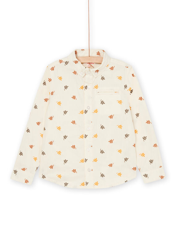 Camicia bianca con ricami foglie ROSOCHEM2 / 23S90222CHM000