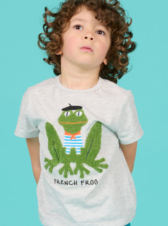T-shirt grigio melange con motivo rana bambino NOHOTI3 / 22S902T6TMCJ920