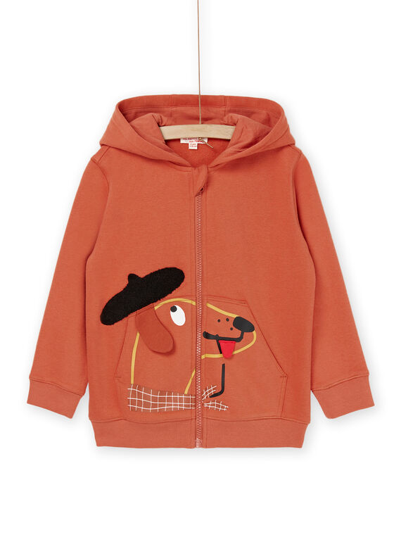 Cardigan corallo scuro con cappuccio RODAYGIL / 23S902M1GIL419