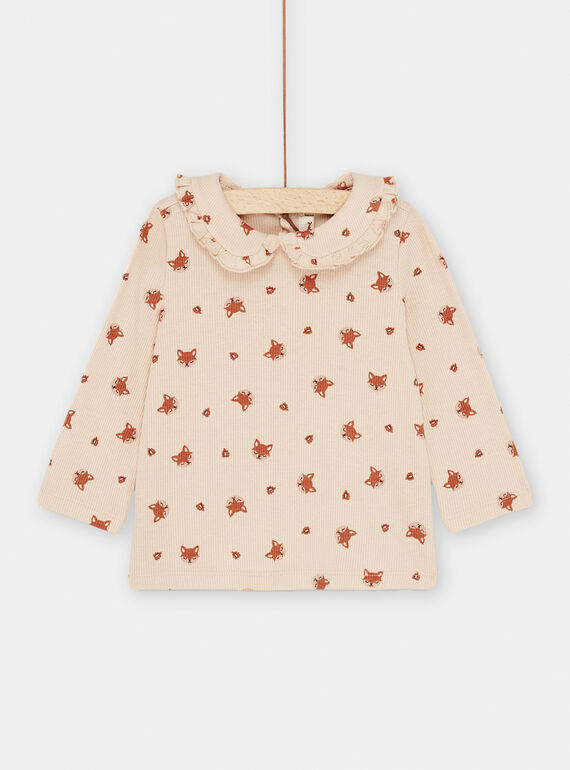 T-shirt rosa chiaro con stampa volpe SICOUBRA1 / 23WG09L1BRA009