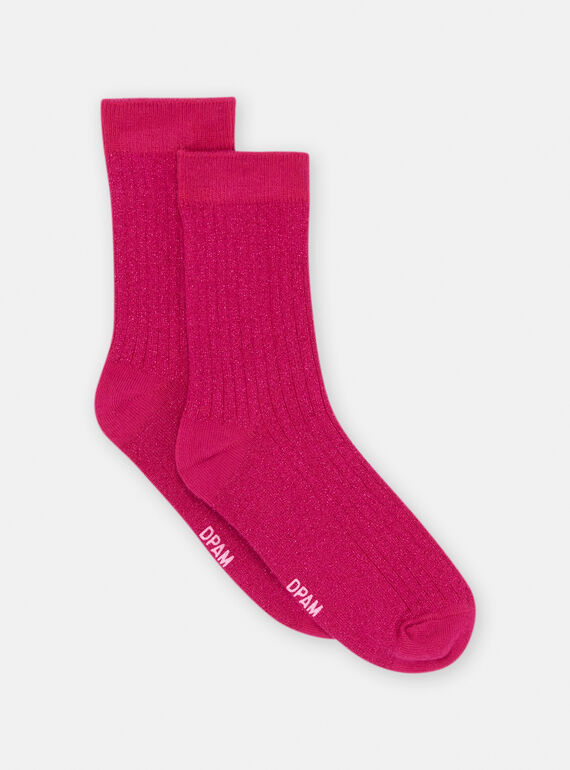 Calze rosa in lurex bambina SYAJOSCHO4 / 23WI01M4SOQ310