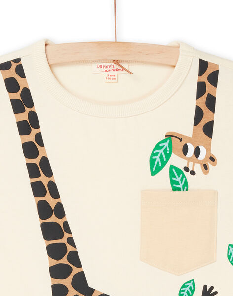 T-shirt crema con motivo giraffa ROJUNTI5 / 23S902U5TMCA002