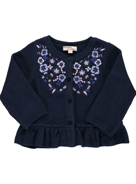 Baby girls' cotton knit cardigan CIKLECAR1 / 18SG09D1CAR070