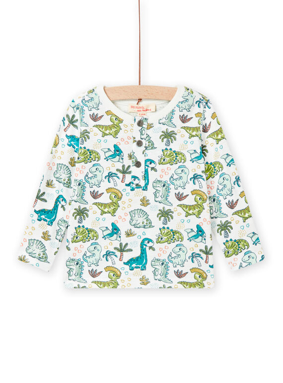T-shirt ecrù stampa dinosauri neonato NUGATUN / 22SG10O4TML001